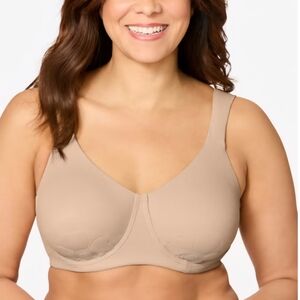 COMFORT CHOICE 48D Petal Boost Bra Nude Full Coverage Underwire Convertible NWT